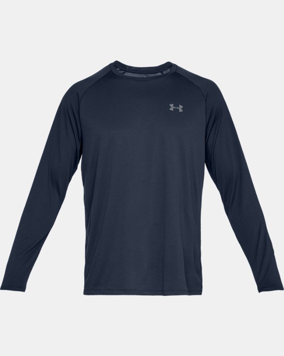 Men's UA Tech™ Long Sleeve, Blue, pdpMainDesktop image number 3